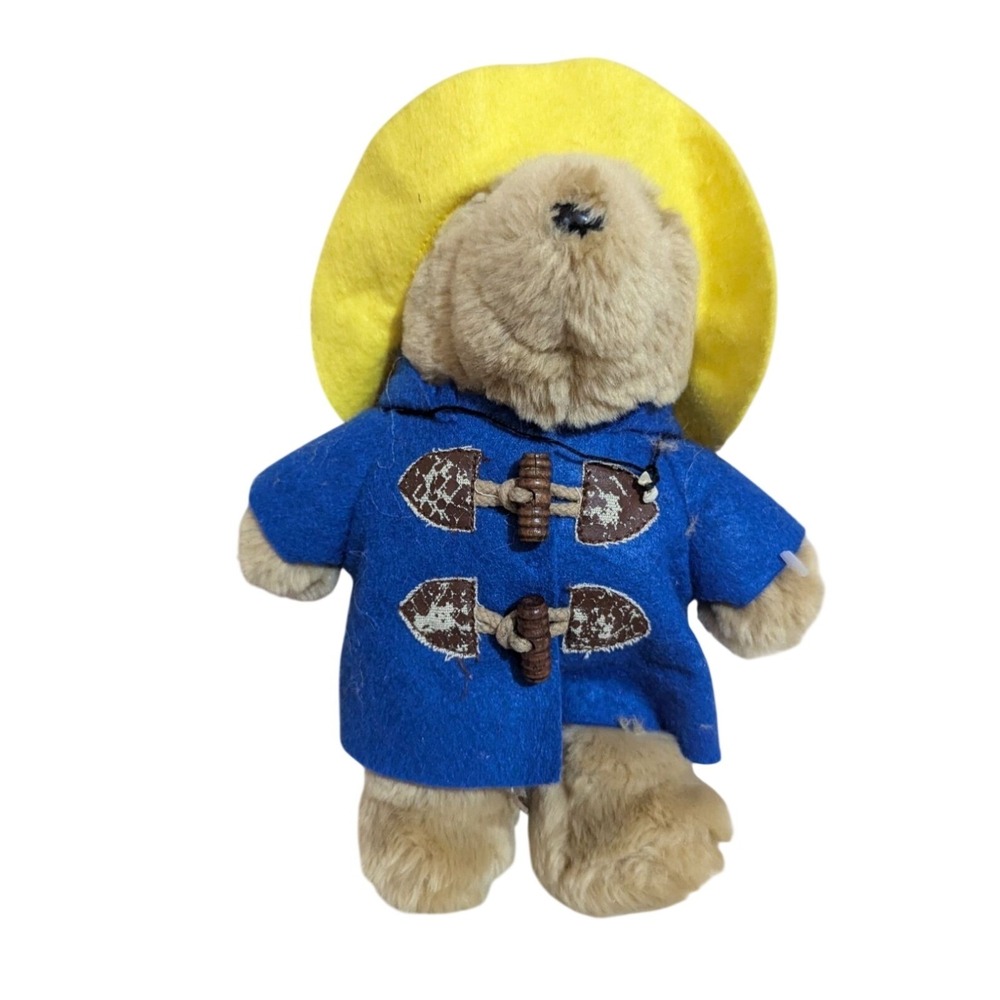 Vintage Sears Kids Paddington Bear‎ Plush Toy With Yellow Hat & Blue Coat 9"